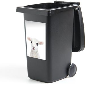 Container sticker Lam - Wit - Dieren - Natuur - 40x60 cm - Kliko sticker