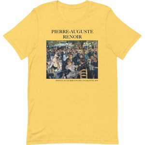 Pierre-Auguste Renoir 'Dans in Le Moulin de la Galette' (""Dance at Le Moulin de la Galette"") Beroemd Schilderij T-Shirt | Unisex Klassiek Kunst T-shirt | Geel | L