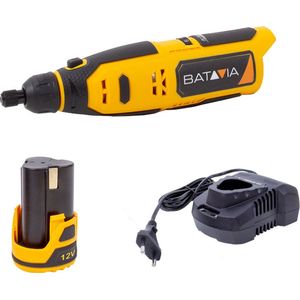 Batavia Accu 12V Roterend Multitool - Incl. 2.0 Ah Li-ion Accu / 2.4A Snellader - Perfect voor boren, frezen, polijsten, schuren enz. - Fixxpack