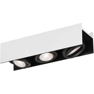 EGLO Vidago - LED Plafondlamp - 3-lichts - wit/zwart