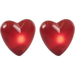 Chaks Hartjes broche - 2x - met knipperlicht - op batterijen - 4 cm