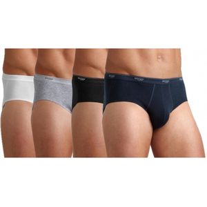 Set van 3x stuks sloggi ondergoed basic grijs midi heren slip 95% katoen/5% elasthan, maat: M