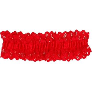 Kousenband rood met kant