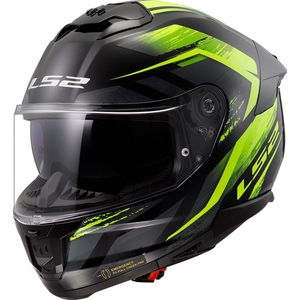 LS2 FF808 STREAM II FURY BLACK H-V YELLOW-06 XL - Maat XL - Helm