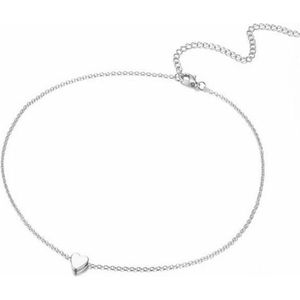 Fako Bijoux® - Ketting - Hartje - 45cm - Zilverkleurig
