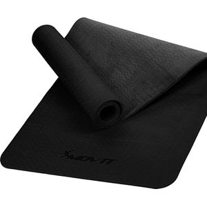 MOVIT® Yogamat 190 x 100 x 0,6 cm - Yoga Mat - Met Draagriem - Zwart