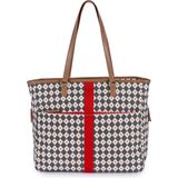 Pink Lining Henrietta Tote - Diamond Heart - Grey & Red