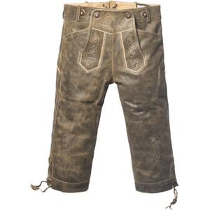 Tannhauser Lederhosen Retro Lang 100% Echt Leder Oktoberfest Heren Lederhosen Man -Leer- Maat 54