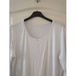 Dames T-shirt Jennie effen wit lange mouwen longsleeve maat L/XL