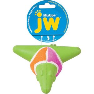 JW Mixups Arrow Ball - Hondenspeeltje - Hondenbal - Met pieper - Groen/Roze/Oranje - Medium - ø 11,5 cm