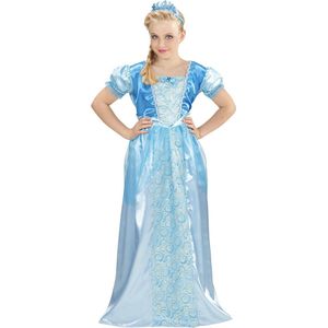 Widmann - Frozen Kostuum - Blauwe Sneeuwprinses - Meisje - Blauw - Maat 140 - Carnavalskleding - Verkleedkleding