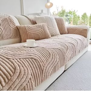E-Shop4u® - Luxe Antislip Bankhoes - Bank Bekleding - 100% Katoen - Waterdicht - Herfst & Winter - Crème Stijl - Bankhoezen - Sofacover - Bank Beschermhoes - bankhoes hoekbank - sofa cover - bank hoes - bank beschermer - kussenhoes - 90x180cm - Roze