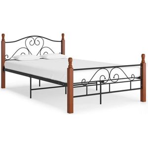vidaXL - Bedframe - metaal - zwart - 120x200 - cm