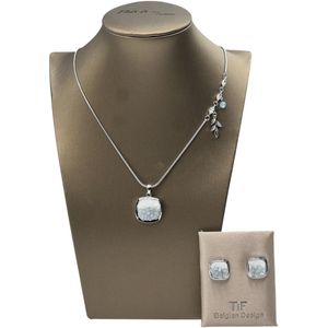 TIF - Sieraden - Juwelenset dames - Halsketting - Oorbellen - Zilver - 45cm