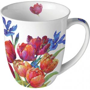 Ambiente-beker-mok-porselein-fine bone china-tulpen-tulips of joy-voorjaar