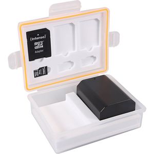 Bewaarbox voor camera accu's en geheugenkaarten - voor o.a. Canon LP-E6, Sony NP-FZ100 en Nikon EN-EL15