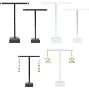Acryl Oorbellen Display Stand - 4 Stuks T-Bar Houder voor Retail en Thuisgebruik