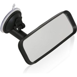 extra bijrijder achteruitkijkspiegel voor bevestiging aan de voorruit met zwanenhals (trillingsvrij, spiegeloppervlak: 153 x 45 mm) zwart