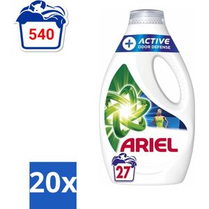 Ariel Original - Actieve Geurbestrijding - Vloeibaar Wasmiddel - Witte en Gekleurde Was - 27 Wasbeurten - Bulkverpakking - 20 stuks