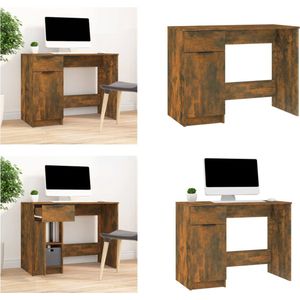 vidaXL Bureau 100x50x75 cm bewerkt hout gerookt eikenkleurig - Bureau - Bureaus - Tafel - Computerbureau