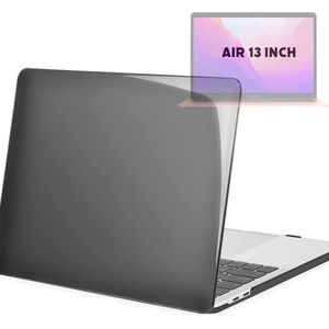 Laptopcover - Geschikt voor MacBook Air 13,3 inch - Case - Cover Hardcase - A1932/A2179/A2337 M1 (2018-2020) - Kristal Zwart