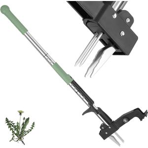 Staande onkruidsteker gereedschap - nieuwe lange steel onkruidtrekker - tuin onkruidtrekker met mini-wortelsteker weed cutter