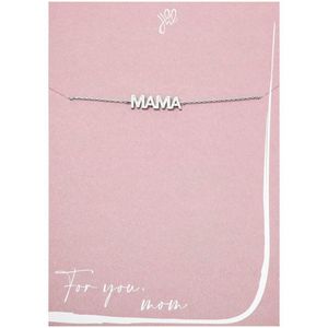 Armband Mama met Postkaart - For you Mom - Zilver - Stainless Steel - Moederdag - Kadotip