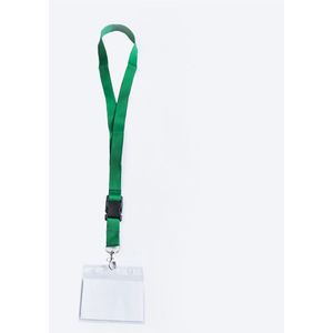 Groen keycord met badge-/pashouder, per stuk