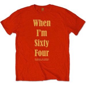 The Beatles Heren Tshirt -L- When I'm Sixty Four Rood