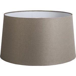 QAZQA Rond Schuin Linnen - Lampenkap - 450 Mm - Taupe -