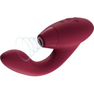 Womanizer DUO 1 Rabbit vibrator & G-spot stimulator met clitoriszuiger, dubbele stimulatie met elk 12 intensiteitsniveaus, Bordeaux