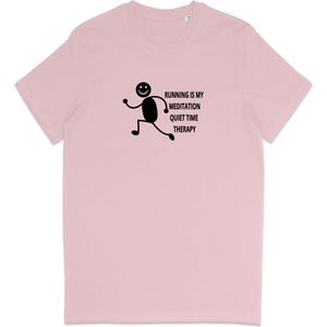 T Shirt Dames Heren - Hardlopers - Quote Grappig - Joggers - Roze - Maat L