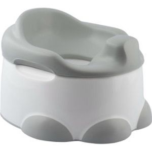 Bumbo Step 'n Potty Licht Grijs - Toilet Trainer- Opstapje -Toilet Bril Zitje - 3 in 1 WC Potje -WC Zindelijkheids Training voor Jongens/Meisjes - Urinoirs voor Kind/Peuter van 2 tot 7 jaar - Wit met Licht Grijs