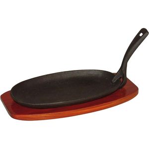 Dutchlander Fajita / serveerpan gietijzer met handvat en onderzetter