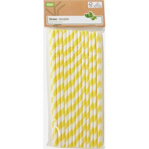 Straws - Bendable - Made from paper - Buigbare rietjes - Geel - 40 pcs