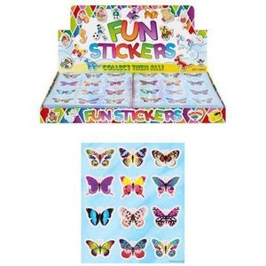 120 Stuks - Fun Stickers - Vlinders Stickervellen - Sticker Vlinder - Uitdeelcadeautjes - Uitdeel - Traktatie kinderen - Meisjes