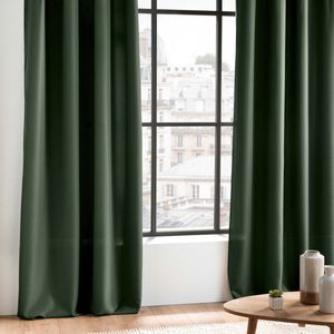 Wicotex - Gordijnen - Kant en klaar - Met ophanglus 140x260cm uni polyester groen 2stuks