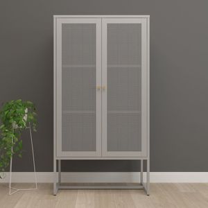 Opbergkast Sund metaal 150x80x40 cm grijs [en.casa]