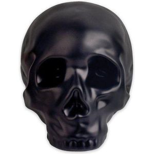 Kikkerland Spaarpot - In de vorm van een schedel - Keramiek - Geschikt voor Halloween cadeau - Zwarte doodskop
