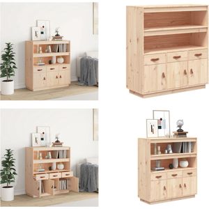 vidaXL Hoge kast 100x40x108-5 cm massief grenenhout - Hoge Kast - Hoge Kasten - Houten Hoge Kast - Kast