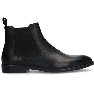 Manfield Leren Chelsea Boots Zwart