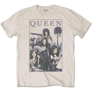 Queen - Vintage Frame Heren T-shirt - S - Creme