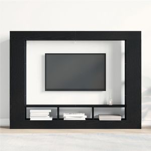 vidaXL - TV-kast - Muurbevestigd - Zwart - Eiken - 152x22x113 - cm