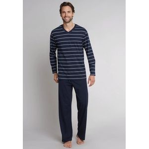 Schiesser heren pyjama - blauw met wit gestreept -  Maat XXXXL