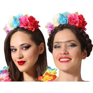 Halloween/horror verkleed diadeem/tiara - met grote bloemen - kunststof - voor dames/meisjes