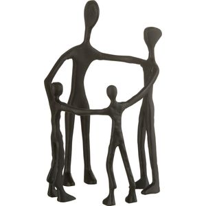 J-Line figuur Familie Kring - aluminium - zwart - moederdag cadeautje