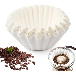 100Pcs White Basket Filter Coffee Filters 60/110mm Bags Paper Disposable Machine for Home Cafe Office