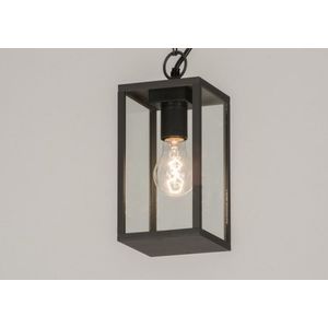 Lumidora Hanglamp 30770 - E27 - 4.0 Watt - 400 Lumen - 2700 Kelvin - Zwart - Antraciet donkergrijs - Metaal - Buitenlamp - IP44 - Met Sensor