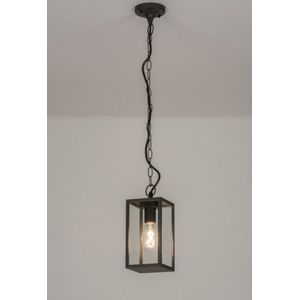 Lumidora Hanglamp 30770 - E27 - 4.0 Watt - 400 Lumen - 2700 Kelvin - Zwart - Antraciet donkergrijs - Metaal - Buitenlamp - IP44 - Met Sensor