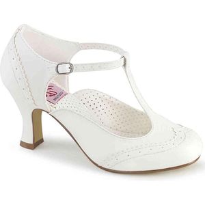 Flapper-26 Mary Jane pump with short heel white matt - (EU 41,5 = US 11) - Funtasma